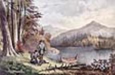 Trappage du castor, dans les régions sauvages du Nord ca. 1855-1870