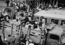 Relocation of Japanese-Canadians to internment camps in the interior of British Columbia 1942