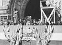 Rt. Hon. Louis St. Laurent speaking during the ceremony which admitted Newfoundland to Confederation 1 Apr. 1949