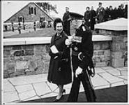 Her Majesty the Queen Elizabeth II and Rt. Hon. Georges P. Vanier, Governor-General of Canada, at the Citadel in Quebec Oct. 1964