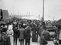 Crowds gathered to watch Sikhs on board the "Komatagamaru", Vancouver, BC 1914