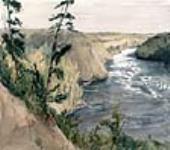 Vue de l'amont des rapides Whirlpool de la rivière Niagara June 11, 1839