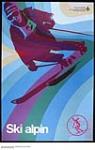 Ski alpin : advertisement poster on sport 1975