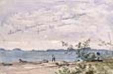 L'île Pie et la rivière Current, au Canada-Ouest ca. 1866