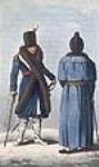 Un officier de l'Armée britannique et un commerçant de Québec en habits d'hiver 1810