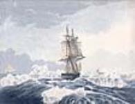 Le Trent dans la mêlée, au nord de la baie Magdalena, Spitsbergen 8 June 1818