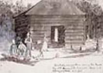 Hommes se réchauffant les orteils, pertuis en amont du lac Simcoe September 26, 1832