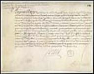 Brevet de commandant des troupes de la Nouvelle-France de Claude de Ramezay, 28 mai 1699. 1 p. MG 18 H 54, v. 4.1 p.
