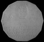 Plaster model for reverse of proposed medal for research in Biochemistry, Pharmacology, and Physiology ca. 1940?