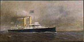 H.M.S. Blenheim entering Halifax Harbour, bearing the body of Sir John Thompson ca. 1896