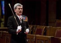 [Usher of the Black Rod, Kevin McLeod enters the Senate Chamber during the Speech from the Throne] 19 November 2008