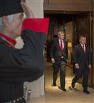 [Prime Minister Stephen Harper participates in a tête-à-tête with His Majesty King Abdullah II at Al Husseinieh Palace in Amman, Jordan] 23 January 2014