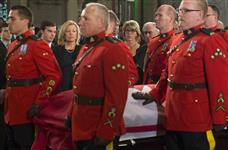 [Christine Flaherty at the state funeral for her husband Jim Flaherty in Toronto] 16 April 2014