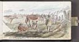 Allumage d'un feu sur le sol pour protéger le bétail des moustiques, près de Touchwood Hills juillet 1862