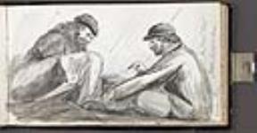 Jones et un charpentier jouant aux cartes dans la tente de Jones juillet 1862