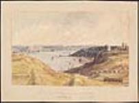 View up the St. Lawrence from the Citadel, Quebec: Military manoeuvres near the Martello Tower July 23, 1863