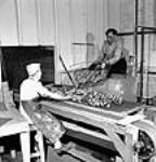 Female and male worker assembling Piat anti-tank gun parts June 1944