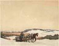 Hauling Logs in winter ca 1919