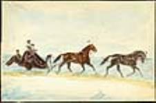 Un traîneau tiré par des chevaux sur la glace 1863