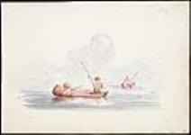 Spear Fishing from Inflated "Canoes" ca. 1820.