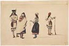 Four Indian Figures ca 1840.