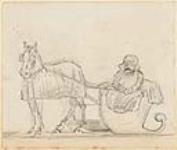 Une carriole avec un cheval ca.  janvier 1882