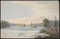 Une palissade en bois dans les Canadas, peut-être le fort à Coteau-du-lac sur le fleuve Saint-Laurent ca. 1791