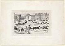 Quebec Sleigh Club in the Place D'Armes, Canadian Scenes No. 5 ca. 1840-1853