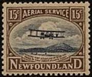 Aerial service, Vickers-Vimy aeroplane at Quidi Vidi prior to first direct Atlantic flight [philatelic record] / [Engraved by] [Leonard Vincent Phillips]