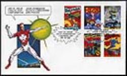 Comic book super heroes... = Super héros de revues de bandes dessinées... [philatelic record] / Design [by] Ronn Sutton