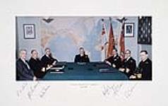 Naval Board of Canada. (L-R): R.A. Stead, J.B. Caldwell, K.L. Dyer, H.S. Rayner, M.G. Stirling, C.J. Dillon and A.O. Soloman July 1964