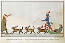 A Gentleman travelling in a dog Cariole in Hudson's Bay with and Indian Guide 1825