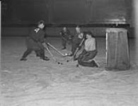 Winnipeg Rifles' develop high speed Forward Line in Hockey Playoffs 27 Feb. 1942