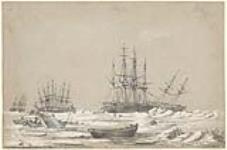 Ships locked in ice, wintering in Barrow Strait 1850-51 1850-1851
