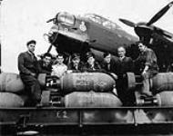 Aircrew and groundcrew of No. 428 (Ghost) Squadron, RCAF, with Avro Lancaster B.X aircraft KB760 NA:P "P-Peter," [graphic material] : which flew the squadron's 2,000th sortie, a raid on Bremen, Germany August 18, 1944
