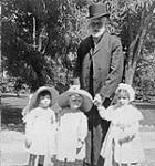 Sir Sandford Fleming with Margot, Jocelyn and Joan Fleming 1908-1909.
