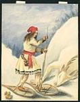 Portrait of Canadian Indian Nicolas Vincent wearing snowshoes by Philip J. Bainbrigge [graphic material] 1840.