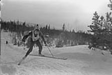 Second Arctic Winter Games. Alaska's M. May in cross country ski competition Mar. 1972.