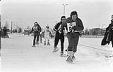 Third Arctic Winter Games. Snowshoeing Mar. 1974.