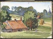 Paysage rural aux abords d'un village, Pas-de-Calais [entre le 25 octobre 1916 et le 26 mars 1919].