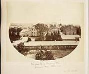 Page from the Marchioness of Dufferin and Ava album with a view from the top of the tobogganing slide at Government House (Rideau Hall) 1878.