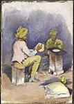 Deux soldats de l'Armée indienne préparant le repas, Somme [entre le 15 février 1917 et le 17 avril 1918].