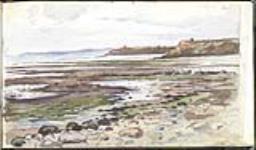 Marée basse à Wimereux, avec une vue orientée vers la Rochette, le laboratoire d'Alfred Giard sur la Pointe aux Oies, et le Cap Gris Nez [entre le 12 mai et le 8 août 1918]