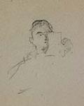 "Sketchbook 12, folio 42r" - détail d'un homme lisant une feuille de papier