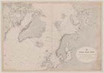North polar chart [cartographic material] : including the Atlantic Ocean to the 50th parallel and the Arctic seas from Barrow and Franklin Straits on the west to Novaya Zemlya and Franz Josef Land on the east, 1881 [20 May 1875], 1891.