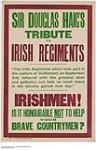 Sir Douglas Haigs Tribute to Irish Regiments 1914-1918