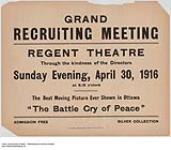 Grand Recruiting Meeting, Regent Theatre 1914-1918