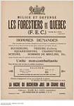 Les forestiers de Québec : recruitment campaign 1914-1918