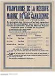 Volontaires de la Réserve de la Marine Royale Canadienne : recruitment campaign 1914-1918