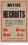 Notice, Recruits 1914-1918